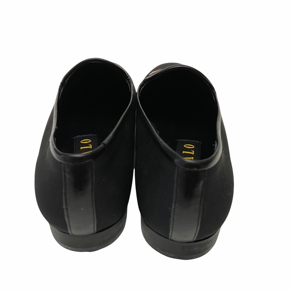 ZALO Black Faille Silk Koi Fish Embroidered Smoking Loafers - Picture 7 of 10